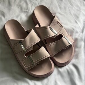 Madden Girl Beige Slide Sandals